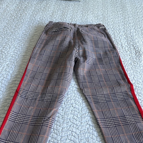 SHAKER PREP PLAID FRAY CROP PANTS JEANS - Picture 6 of 6